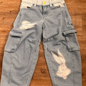 Justice Girls Size 7 Looney Tunes Barrel Jeans
